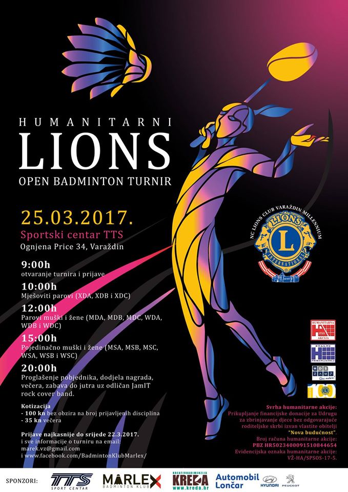 Humanitarni badminton turnir u TTS Sport centru!